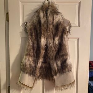 Zara faux fur and faux suede vest size S
